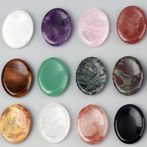 Natural crystal worry stone - natural,