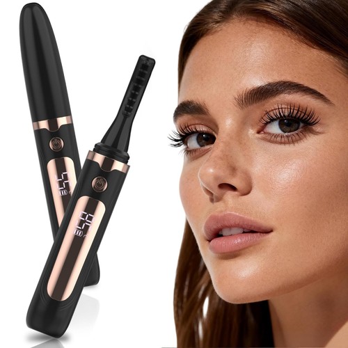 Black heated eyelash curler - eyelash,