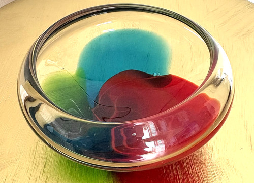 Vintage studio art glass bowl - vintage,