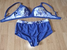 BNWOT Gorgeous blue white SILHOUETTE bikini top bottom set size 14