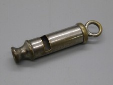 Antique Municipal Police Policeman Brass w/Nickel Finish Whistle Vtg USA