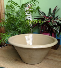 XLARGE VINTAGE PANCHEON ENGLISH EARTHENWARE COUNTRY DAIRY BOWL 17.5 in/44cm Dia
