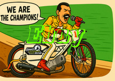 Fun Ipswich Witches Speedway We Are The Champions 2025 Card with envelope