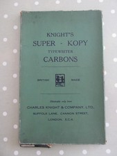 VINTAGE BOX OF KNIGHT'S SUPER KOPY TYPEWRITER CARBONS BLACK CARBON PAPER