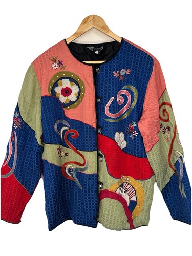 Indigo moon y2k embroidered - y2k,
