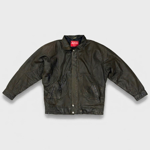 Vintage 90s brown real leather - real,