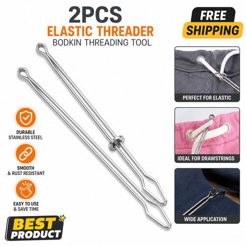 2pcs elastic threader - elastic, bodkin