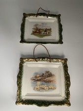 Pair of Vintage Ceramic Plaques Wall Hanging