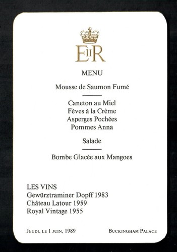 Royal menu queen - royal, elizabeth