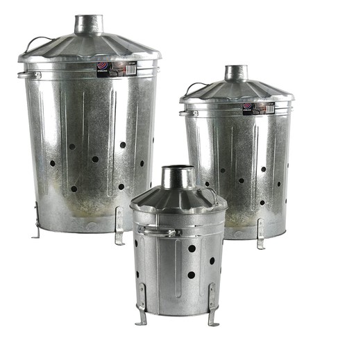 Galvanised metal incinerators - galvanised,