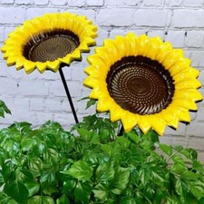 Cast Iron Poppy Sunflower Garden Ornament Wild Birds Dish Seed Feeder Dish Bath