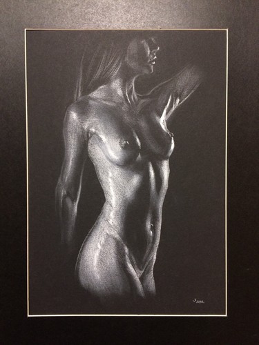 Original art drawing nude - original, noir