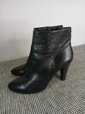 Gabor Black Leather Studded