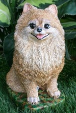 Pomeranian Dog Concrete Statue