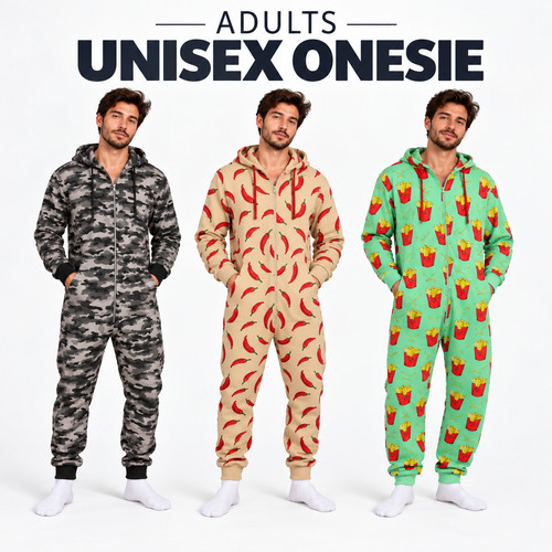 Mens fleece hooded 1onesie - hooded,