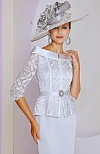 VENI INFANTINO DRESS SIZE 10 IN SILVER MOTHER OF THE BRIDE NEVER WORN NEW