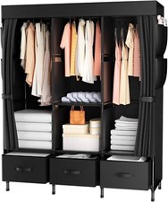 Wardrobe Fabric Clothes Rail