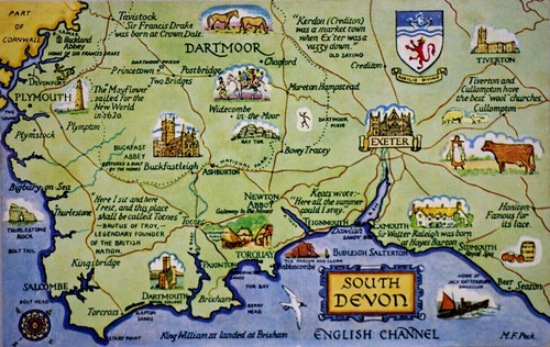 Postcard comic map south devon - comic,