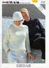   ~ Sirdar Knitting Pattern For Lady's Cross-Over Collar Sweater ~ 32" ~ 42" ~