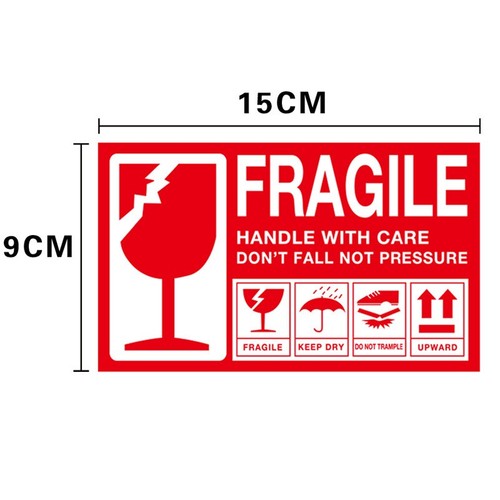 Fragile glass parcel stickers - glass,