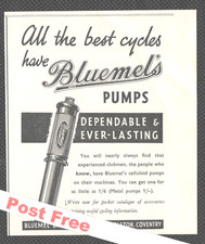 BLUEMEL'S BICYCLE PUMP by Bluemel Bros of Coventry  Original Vintage 1936 Advert