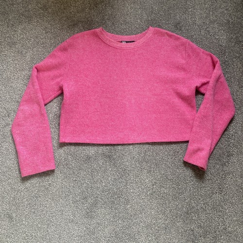 Zara cropped jumper pink - cropped, pink.