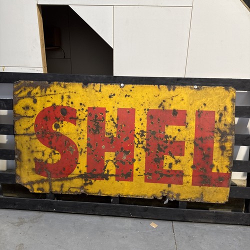 Enamel shell garage - enamel, sign