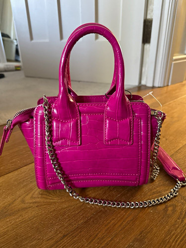 Mini pink croc embossed - croc-embossed, faux