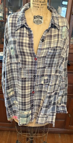 Magnolia pearl blue plaid - pearl,