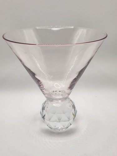 Pink art glass martini - glass,