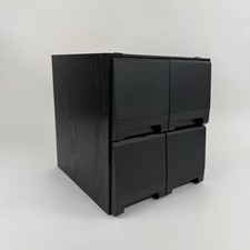Vintage CD Storage Boxes Drawers Unit Black Ash Effect Wooden - 80 CD Capacity