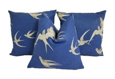 Sanderson - Swallows - Navy - Limited Edition Cushion Cover Throw Pillow