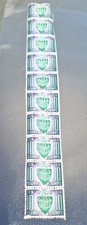 Strip Of Ten Green Shield