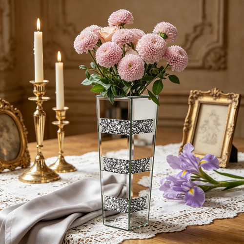 Flower vase crushed diamond - flower,