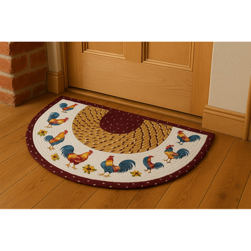 Braided rug half - half-moon, plaited