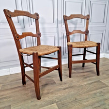 Antique pair rustic chairs - chairs,