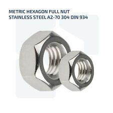 M3 M4 M5 M6 M8 M10 M12 HEX NUT FULL HEXAGON NUTS DIN 934 STAINLESS STEEL