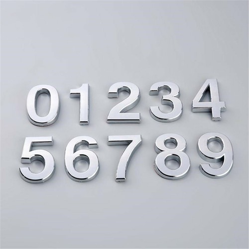 Silver chrome numbers house - silver,