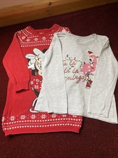 Primark Christmas Long Jumper/dress and Long Sleeved Top Age 4-5