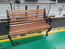 Garden Bench  2 Seater Cast Iron Lion Head new Hardwood slats fitted 