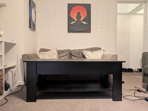 Black rectangular coffee table - rectangular,
