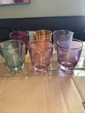 Vintage Retro Coloured Shot Glasses Set of 6