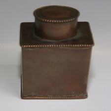 Small Antique Copper Tea Caddy with Lid