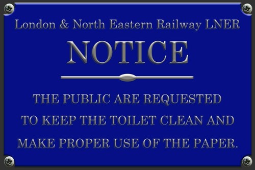 Lner railway train lavatory - railway,