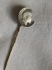 Antique Cut Coin Stick Pin Silver 3d Edward V11 1903
