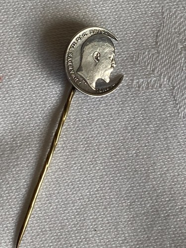Antique cut coin - stick, pin