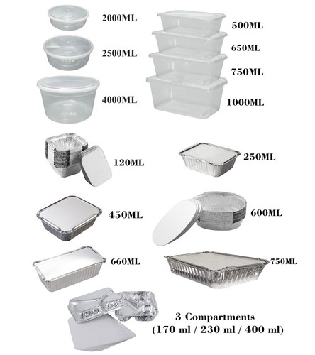 Pack 100 food containers - pack,