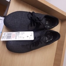 Tesco Girls Black Sparkle Shoe