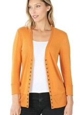 Women's 3/4 Sleeve Snap Button