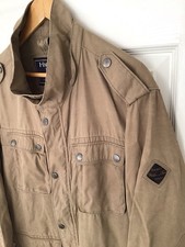 Hackett Velotrek Jacket Utility Cargo Motorbike Style Beige Mens XXL 2XL